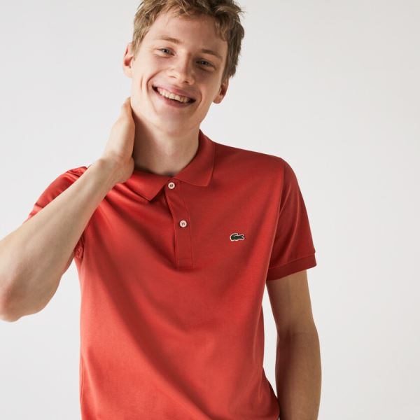 Lacoste Regular Fit Soft Cotton Polo - Polo Pánské Červené | CZ-utuzae